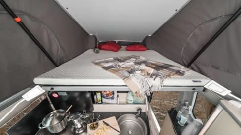 Luxury and complete bus camper - Ford Nugget Westfalia with lifting roof
