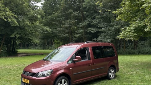 Super nice Volkswagen Caddy Maxi campervan from 2011 with tent, 4p