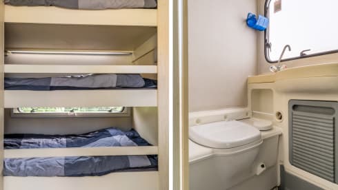 Cozy 8-pers. with 5 fixed berths.