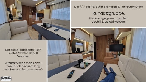 der U – (T) Floor plan with rear seating group: Pilote P696 U Evidence
