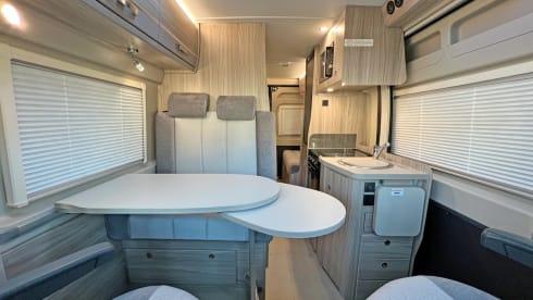 Betty George – Elddis 4 berth Automatic Campervan 2024 With Double Bed Pop Top