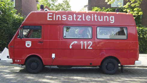 Former German command vehicle fire in 1984.