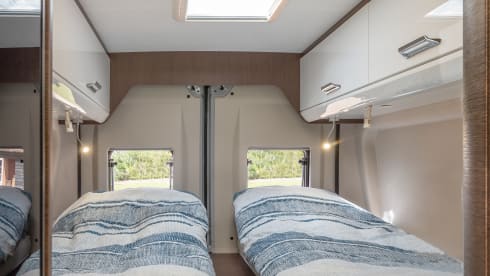 Off the Grid 1 – Brand new 6.36 bus camper with automatic transmission and solar panel, "off the grid no. 1"