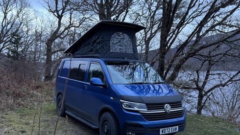 Eyore – Volkswagen campervan met 2 slaapplaatsen, vanaf bouwjaar 2022.