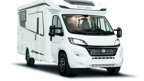 T7400SBC – Etrusco 5 berth 4 seatbelts, 2021 Automatic, TV, Internet, Solar Panels