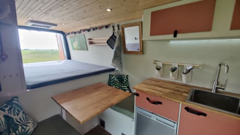 Wester – "OFF GRID" self-build bus camper 164Pk | 2 persons | Winter sports!!