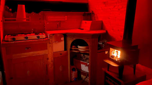 Tyson the Boxer – All year round camper hire with log burner for those colder nights