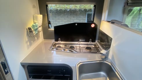 4 person modern and spacious, well-equipped camper.