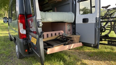 Roze Roadtripper – Camping-car bus modulable pour 4 personnes 