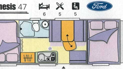 Camper for 4 comfortable seats