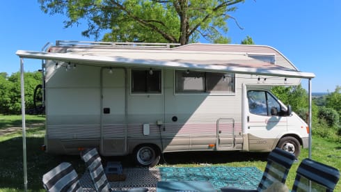 De Roze Olifant – Spacious family camper - 7p Ford alcove from 1998 