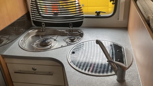 Semi-Integrated Camper for 4 people.
