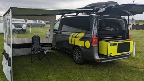 Brand new Mercedes-Benz, modular van sleeps up to 6 with awning