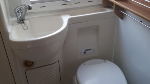 The Colonel – 6 Berth Motorhome for stationery hire in Cornwall