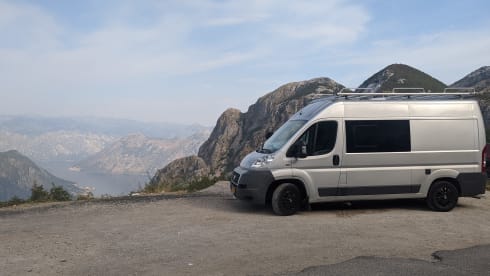 Adventurous camper van with on-board cinema and "Stealth Mode"