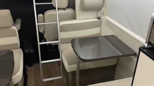 Spacious 7-person Rimor alcove family camper from 2019