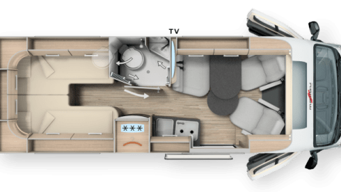 Luxury Malibu bus camper from 2022 for 2 pers