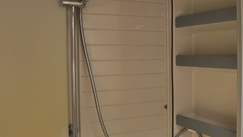 Camper with top layout