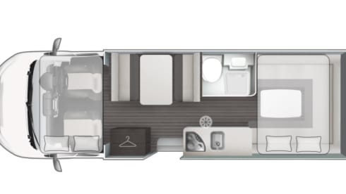 2024 Roller Team 675 Auto  – 6 sleeper Over cab bed & bunks