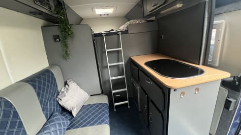Large camper very spacious boot new looking interior fixed comfy bed.  – 3 berth Peugeot bus from 2007