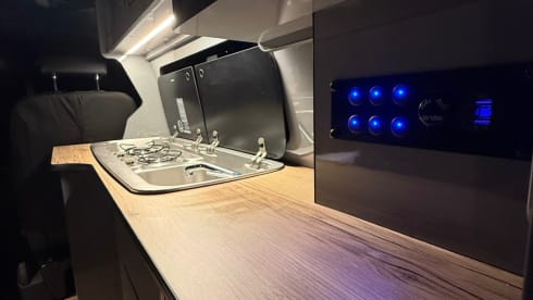 Explore One – ExploreCampers - 4 Berth VW T6 Campervan – Off-Grid Ready with Projector