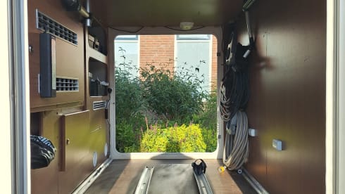 Bear on the road – 7p Bürstner alcove from 2011
