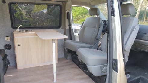 Volkswagen extended camper van sleeps 2 people