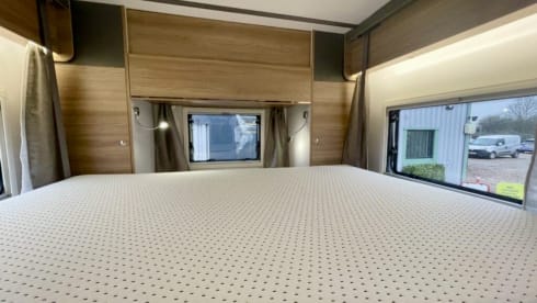 Hugo  – Luxury 4 berth Bailey Adamo with drop down beds and large living spaces. 