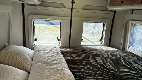 MOBILHOMIE – Campervan Burstner automatic met popup dak (4 slaapplaatsen)