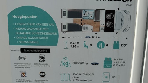 3 person chausson camper 