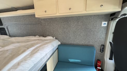 2p Fiat Ducato camper bus from 2016 with air conditioning and e-bike carrier