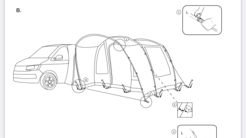 VW Camper with pop-top & triple rear seat
