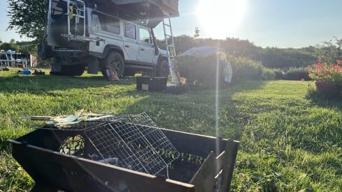 Great adventures with the family, tough Landrover Defender with roof tent