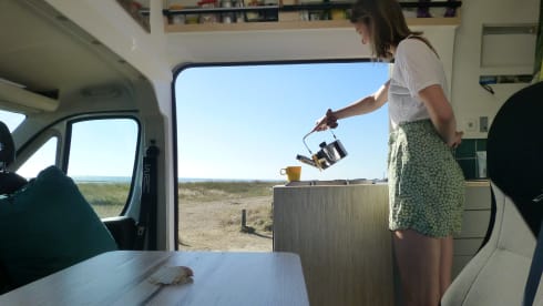Boxer XL for tall people, surf camper with large garage