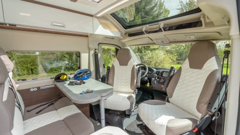 Off the Grid 1 – Brand new 6.36 bus camper with automatic transmission and solar panel, "off the grid no. 1"
