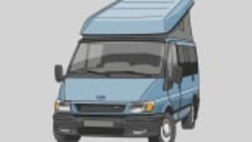 Nuggie – Nuggie wants to go, red Ford Transit nugget westfalia from 2006