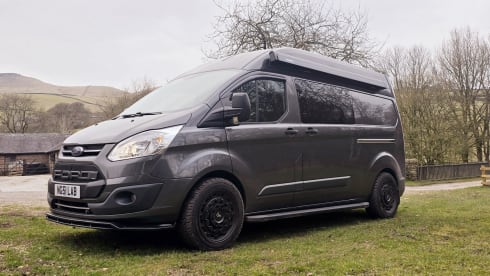 Big grey – 2 berth Ford Transit Custom campervan *HOT water + shower point* RIB Bed