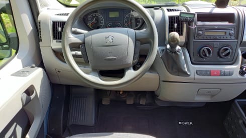 Cozy and compact Peugeot Boxer.