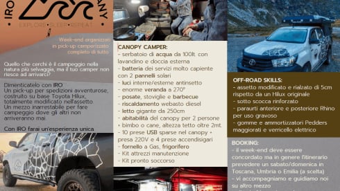 IRO Adventure Company – Camperized pick-up complete with everything