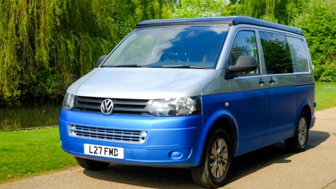 4 berth Volkswagen Campervan with pop top