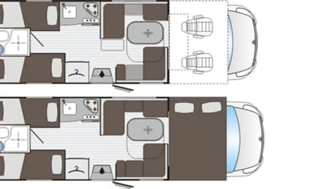 Ruime camper - 6 vaste slaapplaatsen + 2 optioneel