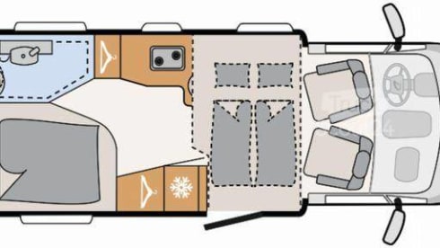 Spacious camper, full option, incl. air conditioning, for up to 4 people. 