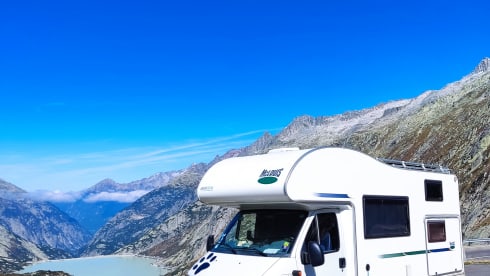 Campervan with sloping ceilings