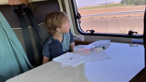 Modern family camper with 4 fixed beds and plenty of storage space