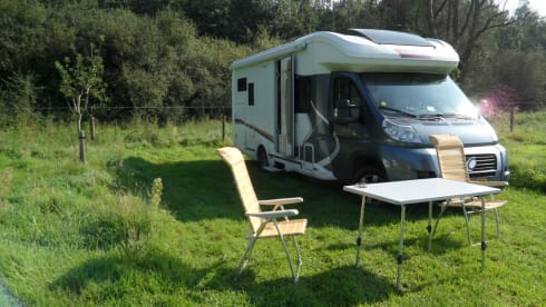 Beautiful luxury family camper Challenger Prium XG with powerful engine