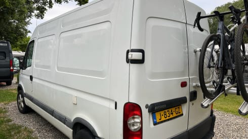 Atmospheric self-build camper van for 2 people (+ baby/small child)