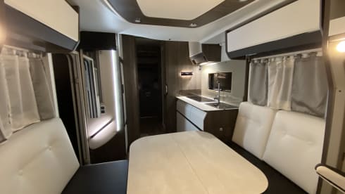 Very modern Benimar Ducato Camper with every luxury.
