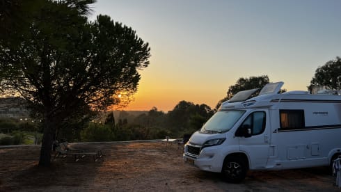 Luxurious young camper with many extras