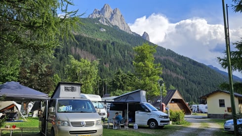 Volkswagen extended camper van sleeps 2 people