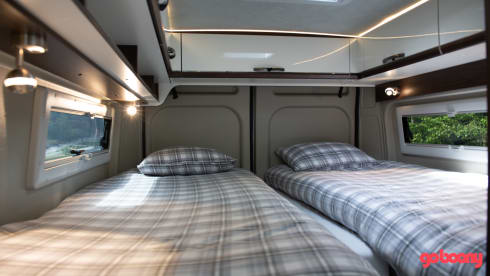 Recent Pössl 160 HP, 9-speed automatic, length beds, 2-person comfort.